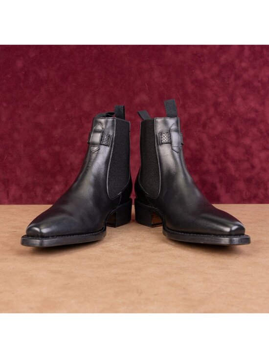 John Varvatos Mens Walker Buckle Chelsea Italian leather Slip Ankle Boots sz 10 main image 5